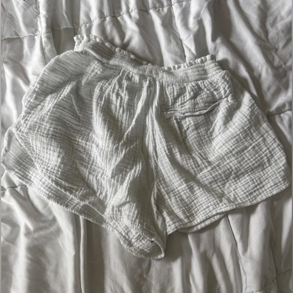 Aerie White Gauzy Shorts - Picture 2 of 3